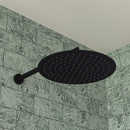 Alfi Brand Matte Black Stainless Steel 12" Round Ultra-Thin Rain Shower Head RAIN12R-BM